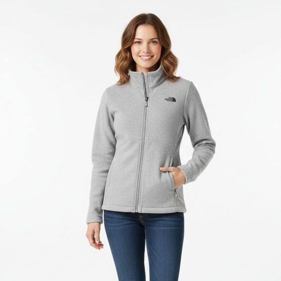 The North Face Jackets & Blazers - The North Face Gray Striped Zipper Fleece Jacket, Sz Small